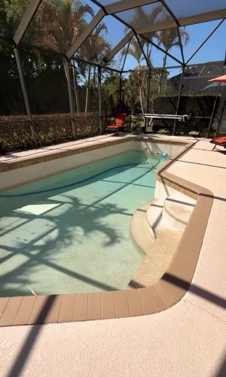 Original pool deck and coping before renovation