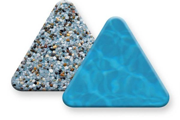 PebbleSheen Aqua Blue aggregate finish sample