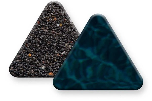 PebbleSheen Black Eclipse aggregate finish sample
