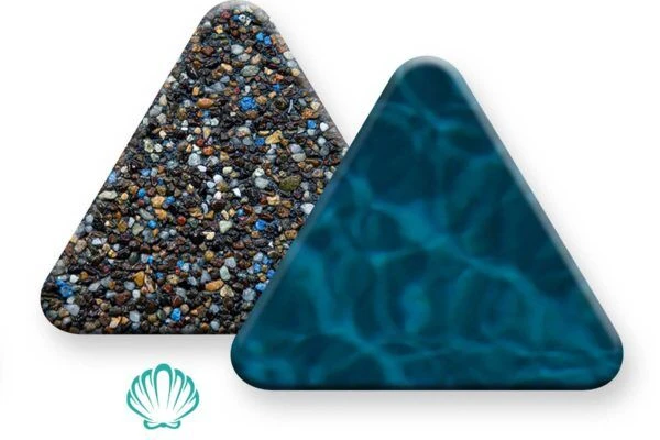PebbleSheen Ocean Blue aggregate finish sample