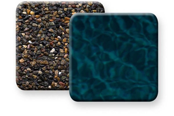 PebbleTec Black Pearl aggregate finish sample