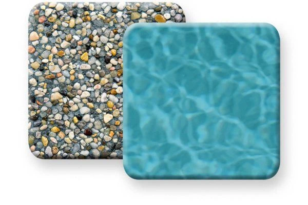 PebbleTec Caribbean Blue aggregate finish sample