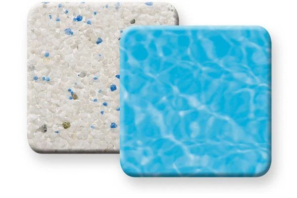 PebbleTec Sky Blue aggregate finish sample