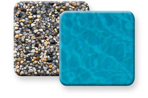 PebbleTec Tahoe Blue aggregate finish sample